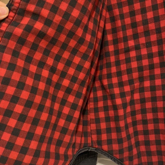 American Eagle Distressed Plaid Lined Shacket - Picture 2 of 5